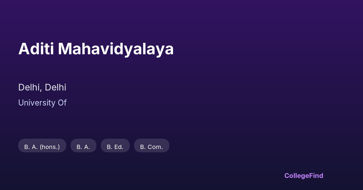 aditi mahavidyalaya
