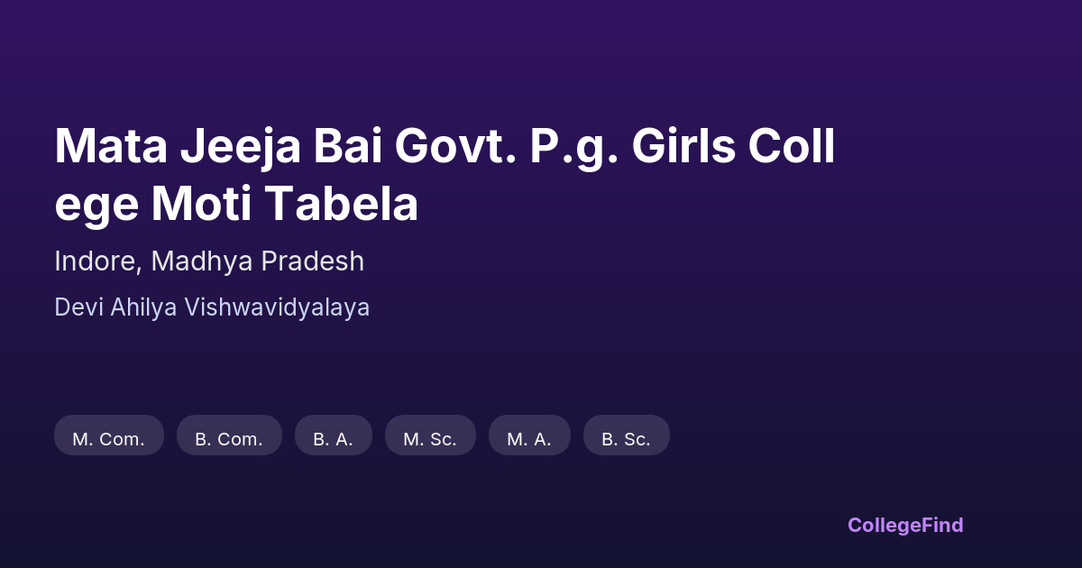 mata jeeja bai govt. p.g. girls college moti tabela