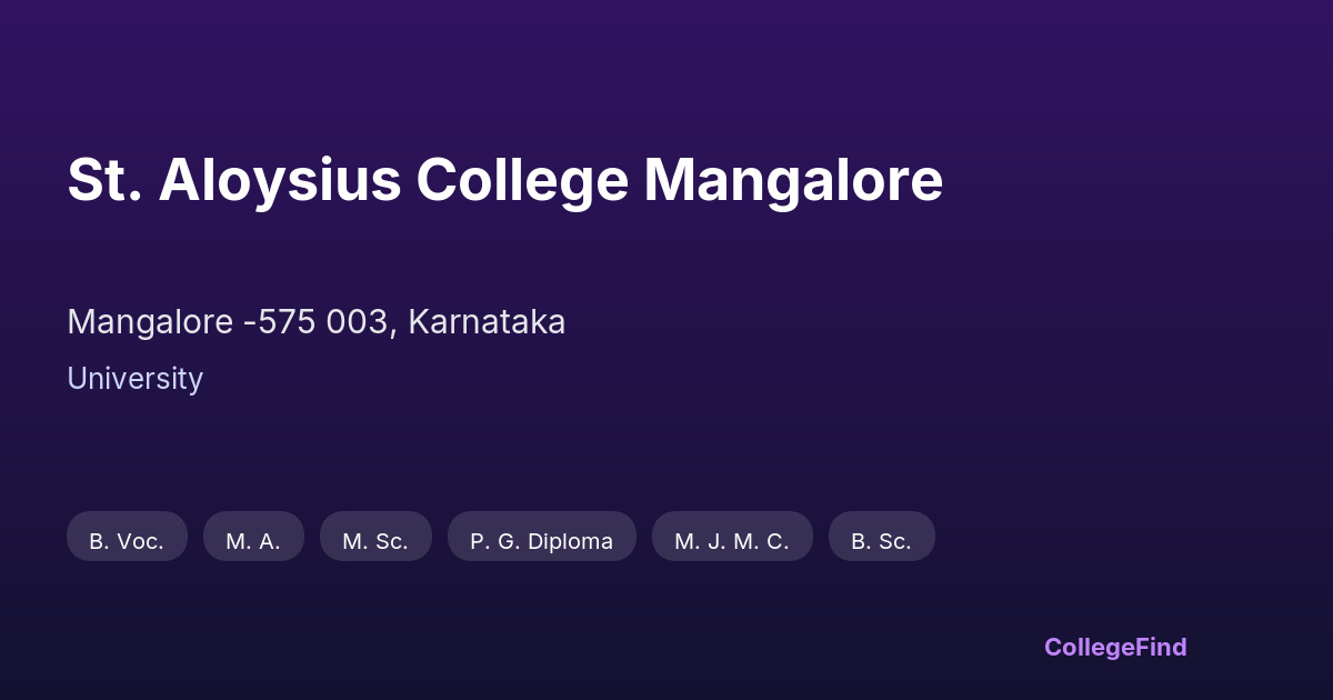 st. aloysius college mangalore