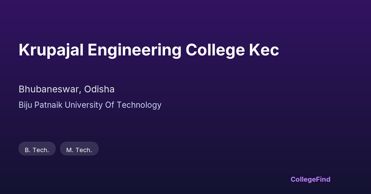 krupajal engineering college kec