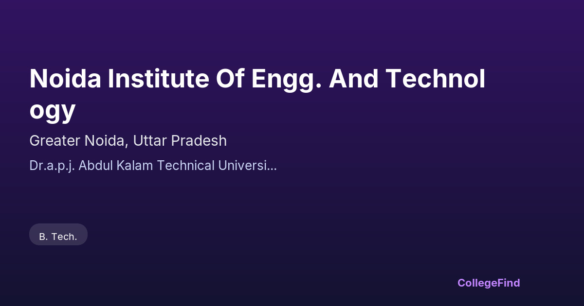 noida institute of engg. and technology