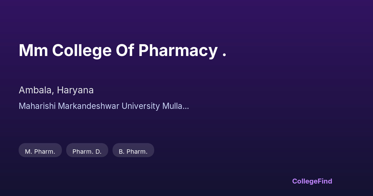 mm college of pharmacy .