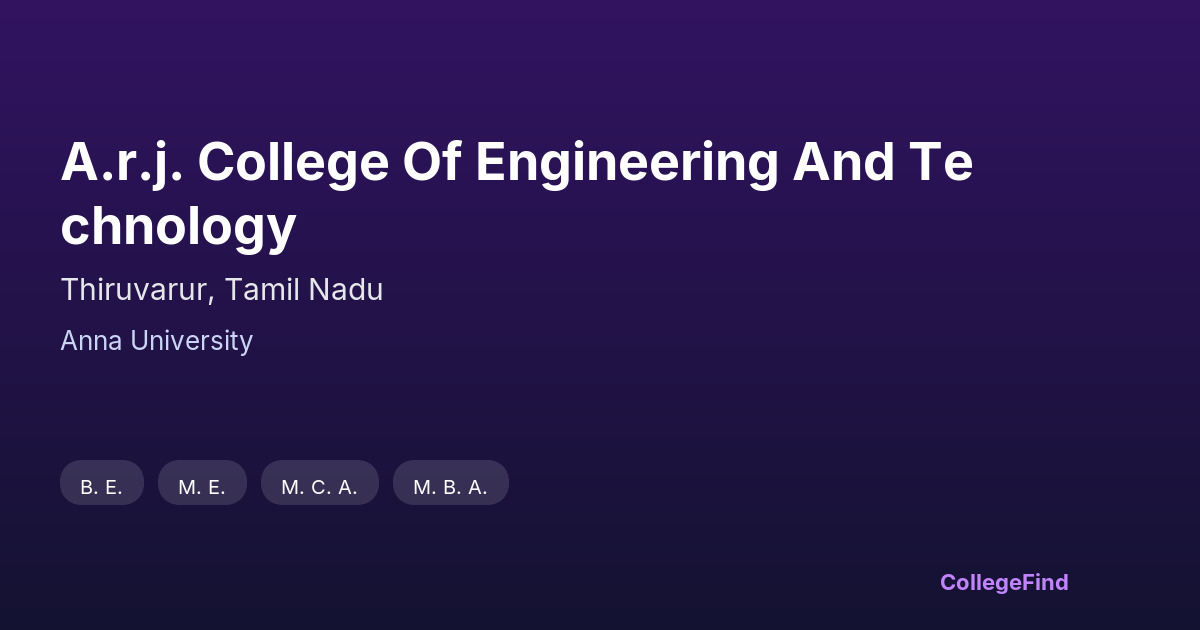 a.r.j. college of engineering and technology