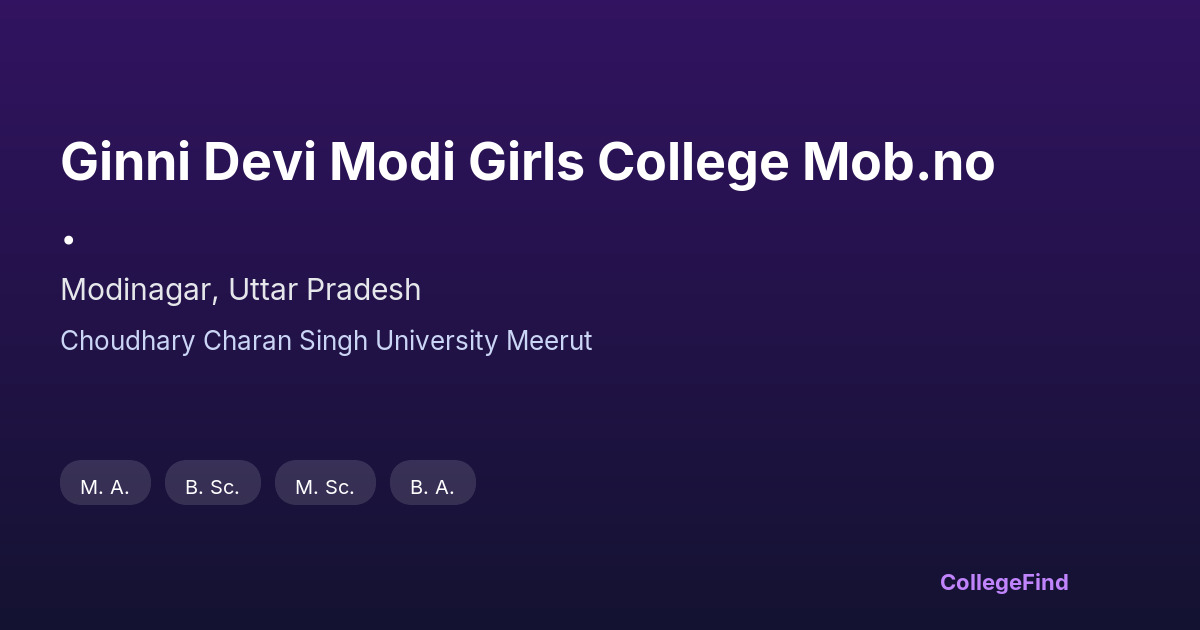 ginni devi modi girls college mob.no.
