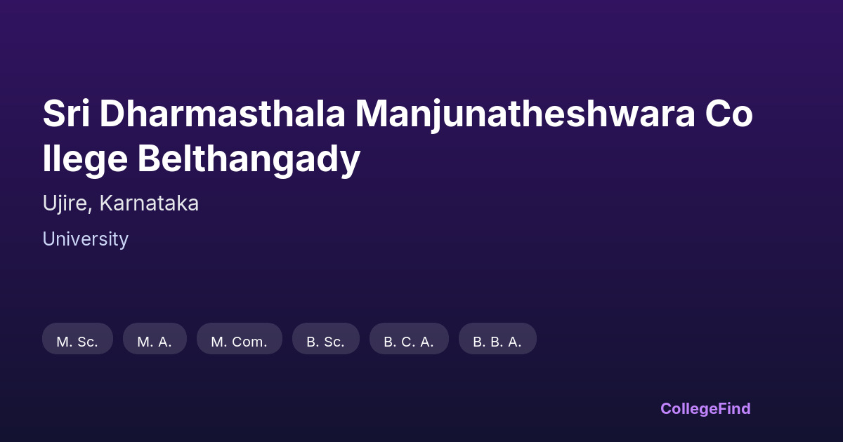 sri dharmasthala manjunatheshwara college belthangady