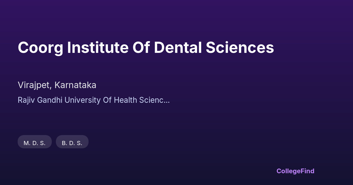 coorg institute of dental sciences