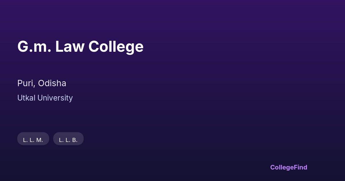 g.m. law college