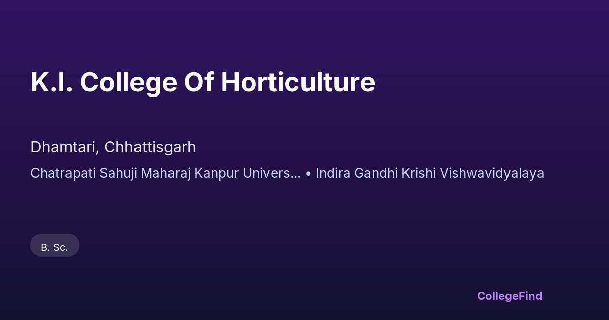 k.l. college of horticulture
