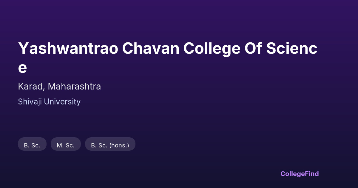yashwantrao chavan college of science