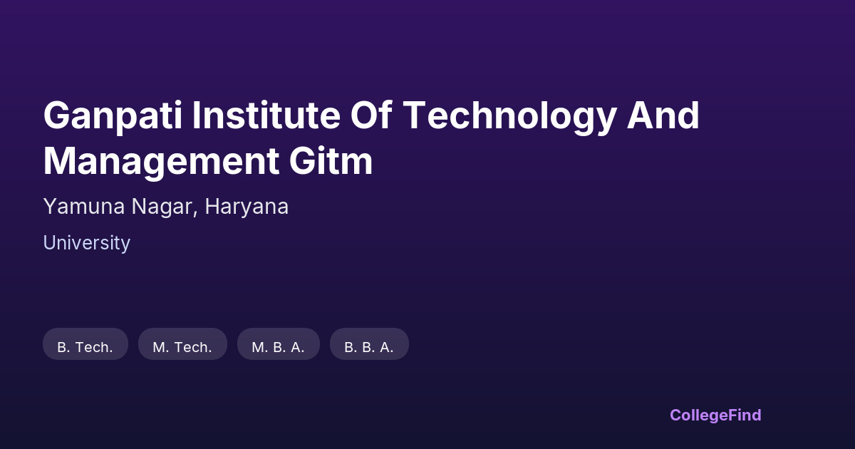 ganpati institute of technology and management gitm