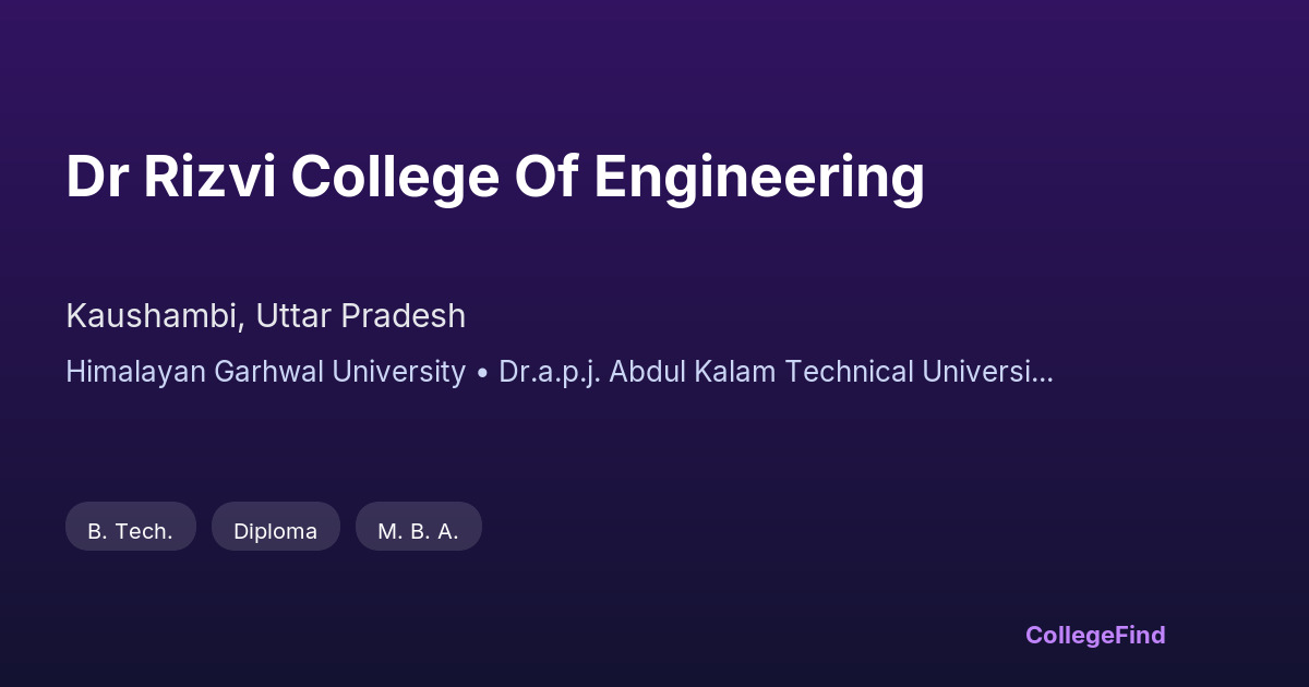 dr rizvi college of engineering