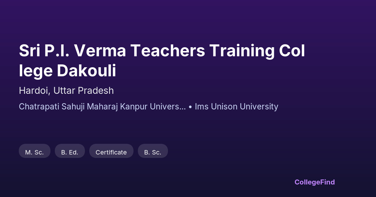 sri p.l. verma teachers training college dakouli