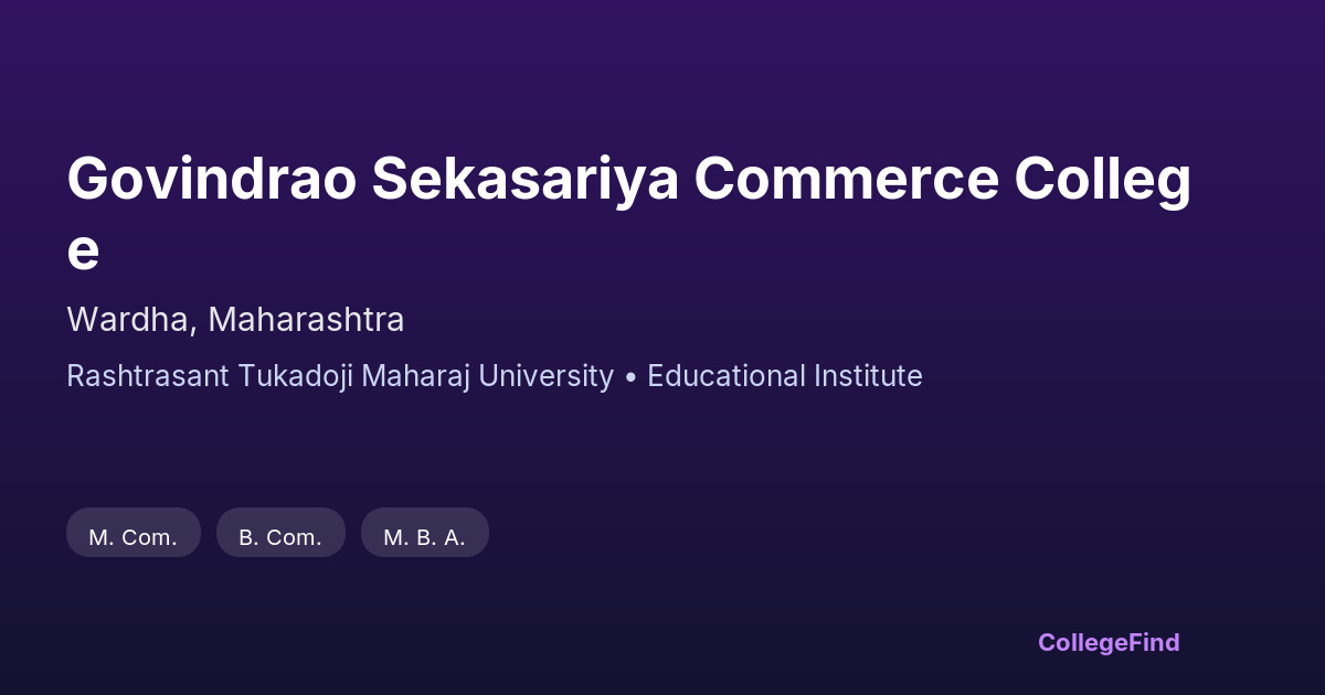 govindrao sekasariya commerce college