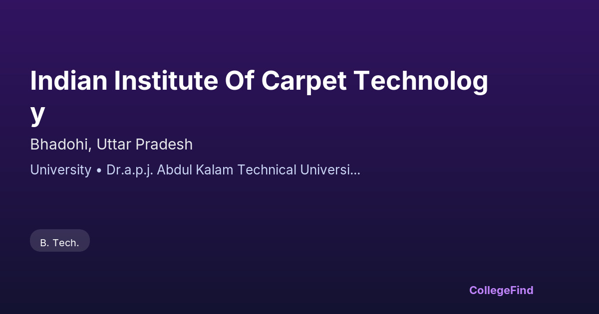 indian institute of carpet technology