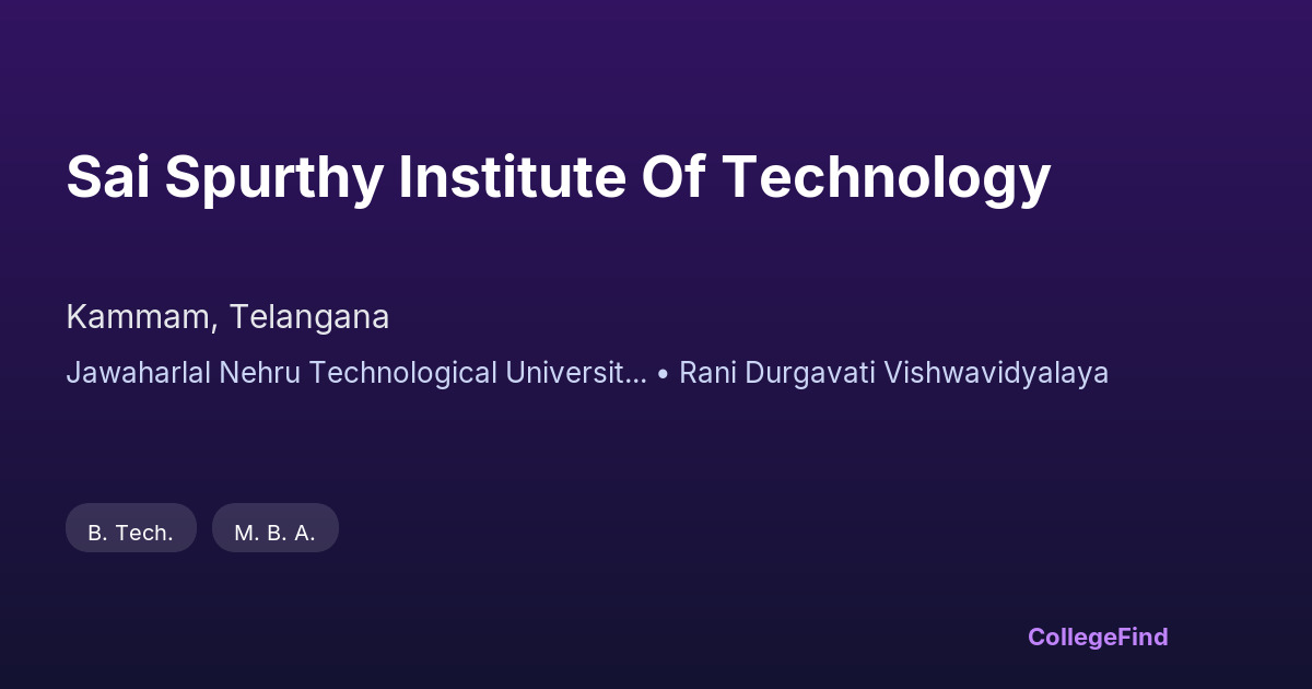 sai spurthy institute of technology