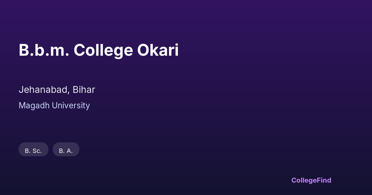 b.b.m. college okari