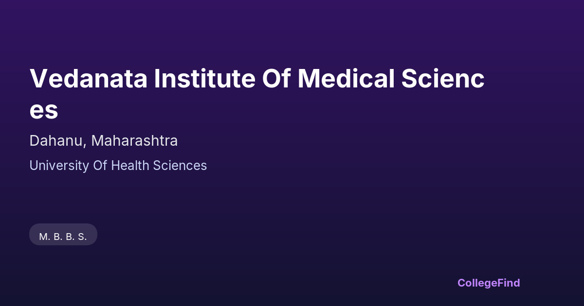 vedanata institute of medical sciences