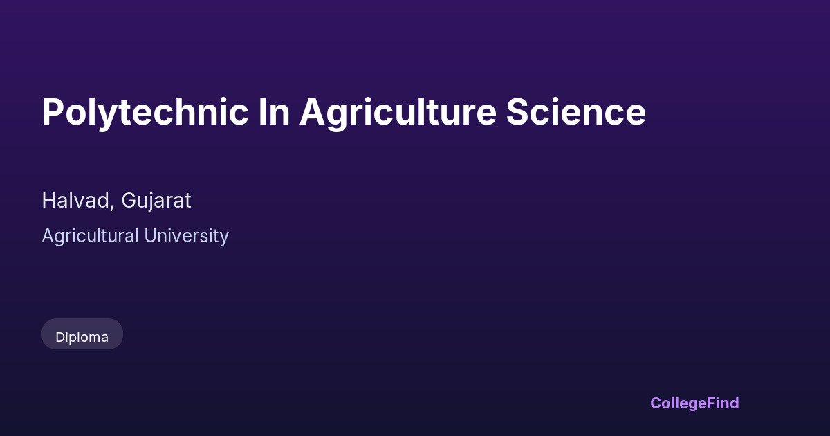 polytechnic in agriculture science