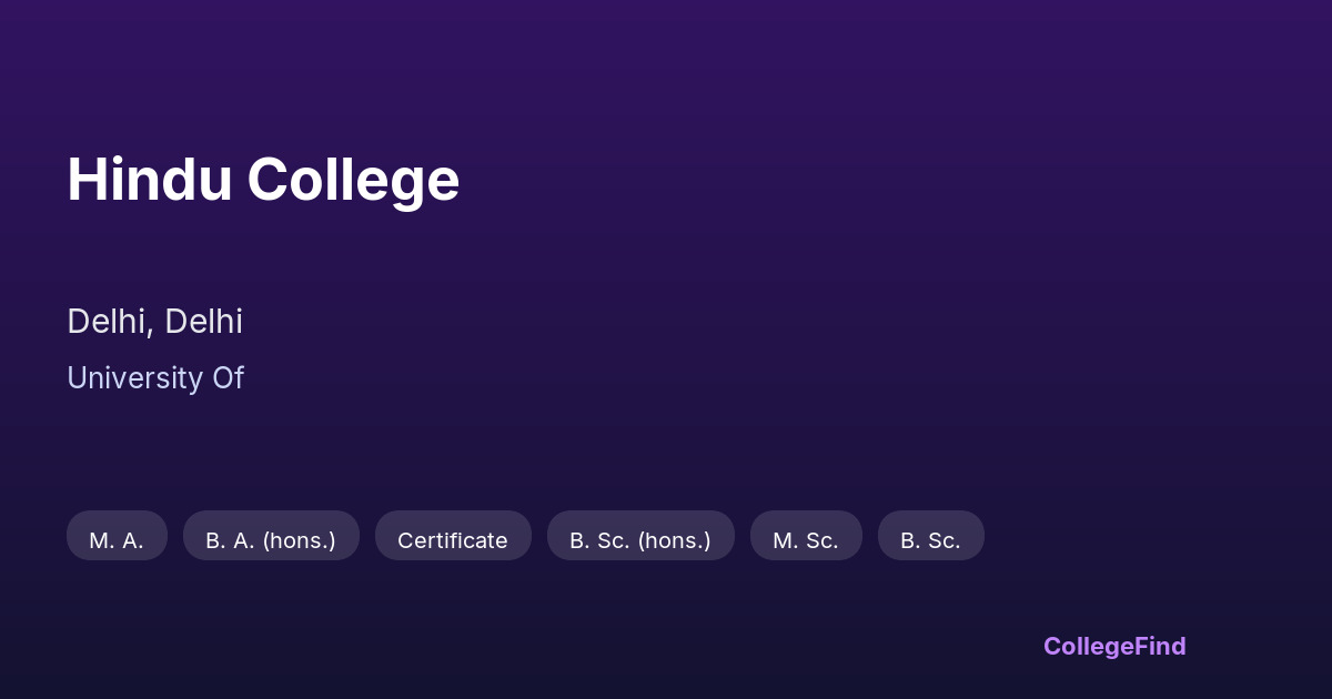 hindu college