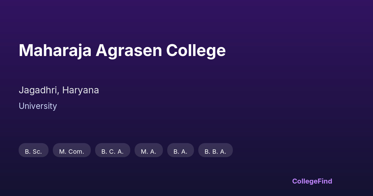 maharaja agrasen college
