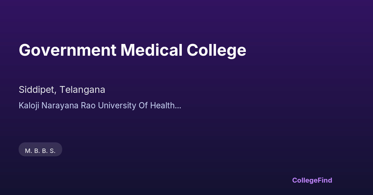 government medical college