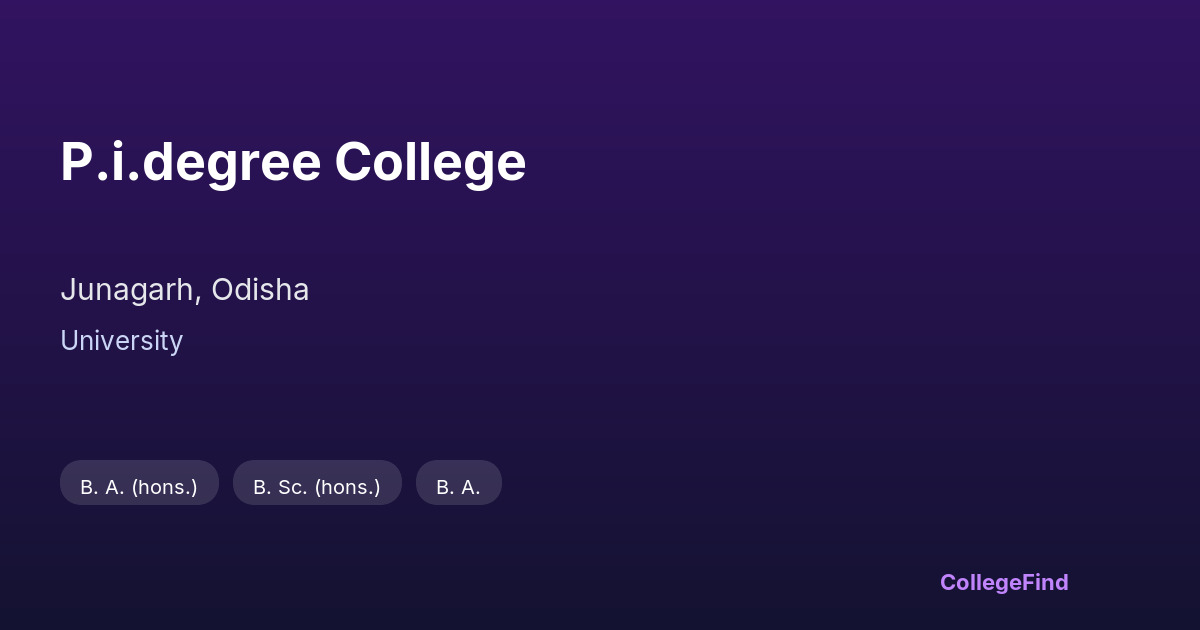 p.i.degree college