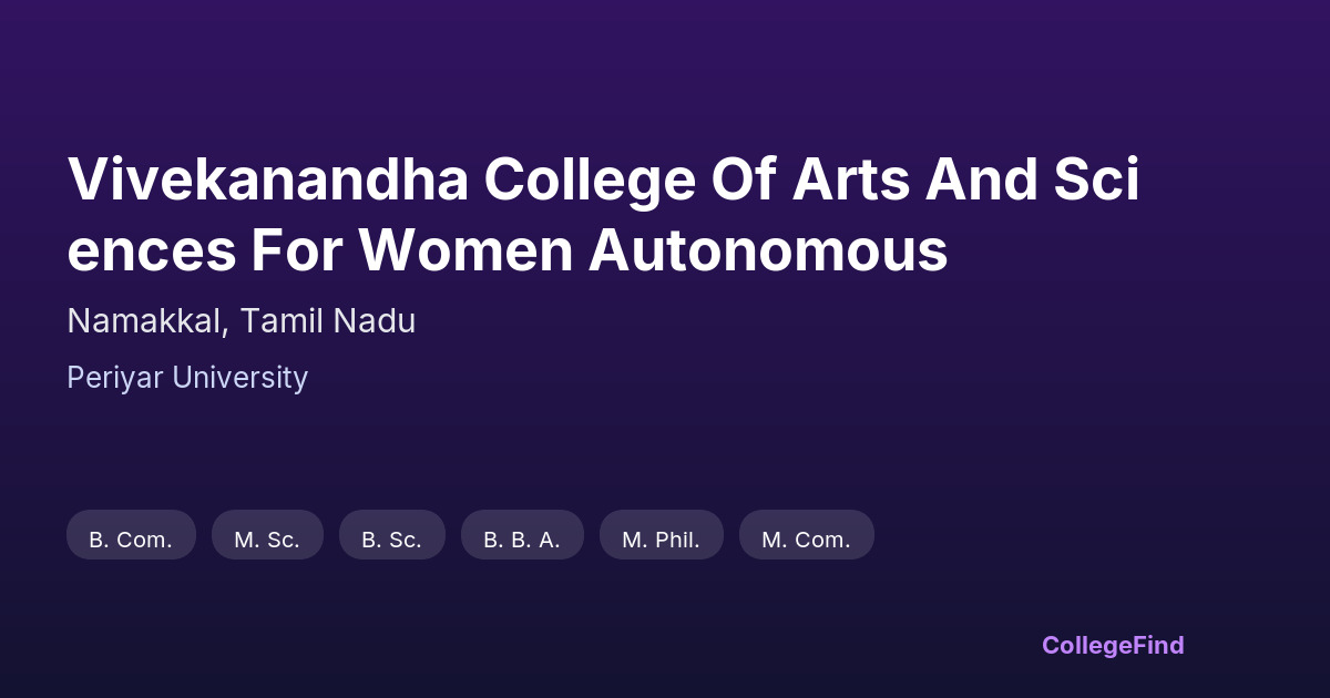 vivekanandha college of arts and sciences for women autonomous