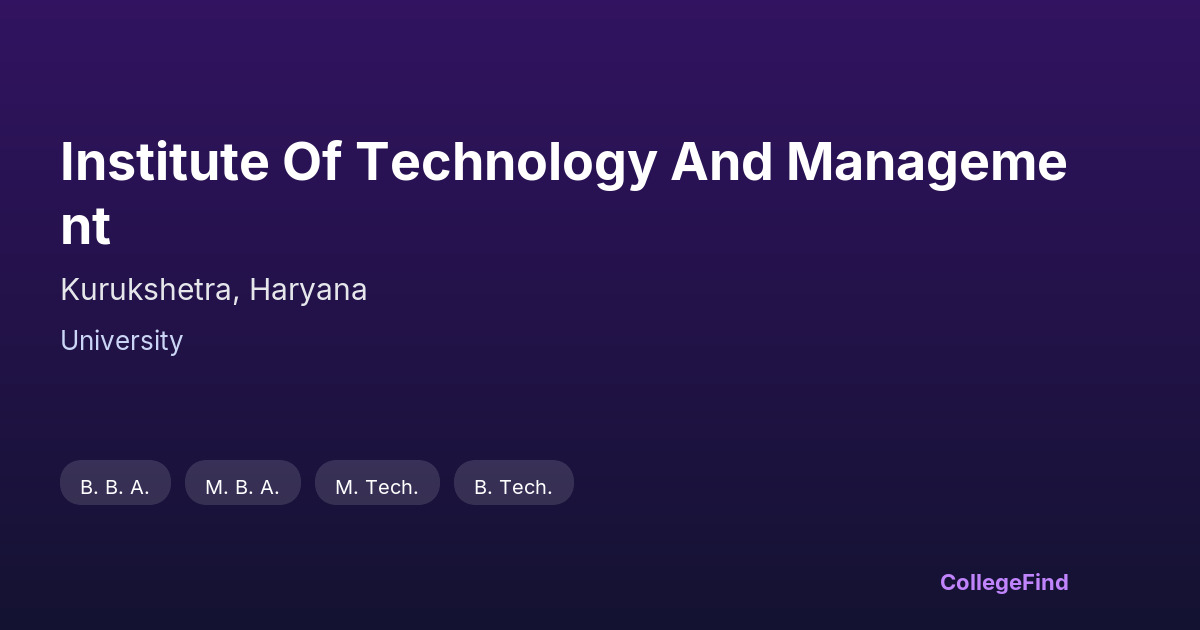 institute of technology and management