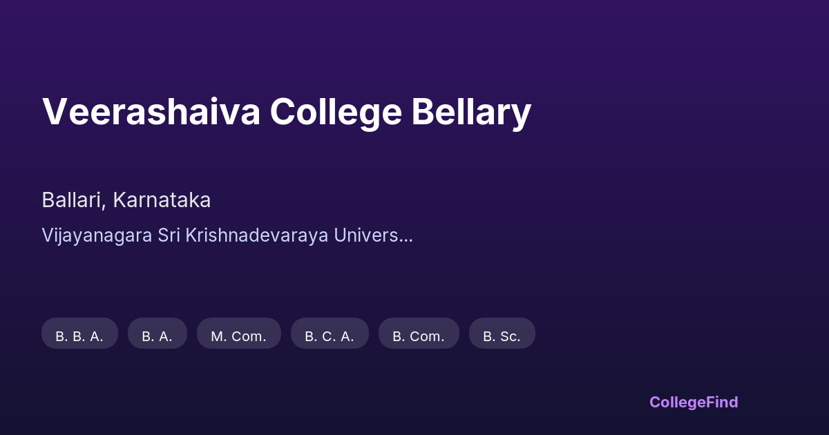 veerashaiva college bellary