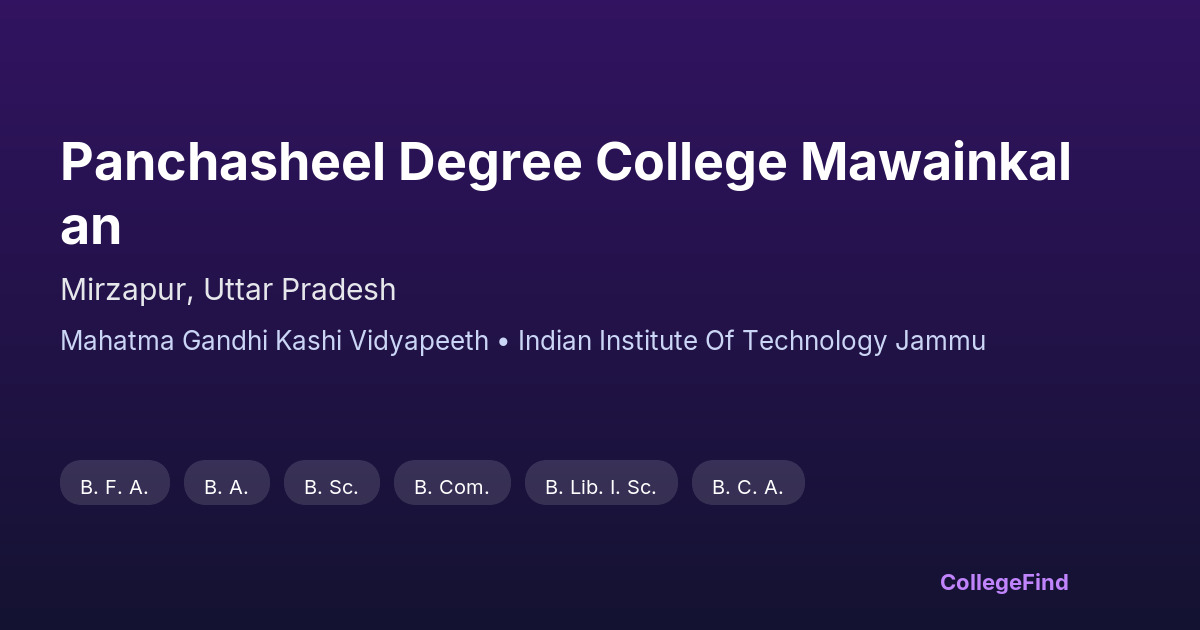 panchasheel degree college mawainkalan