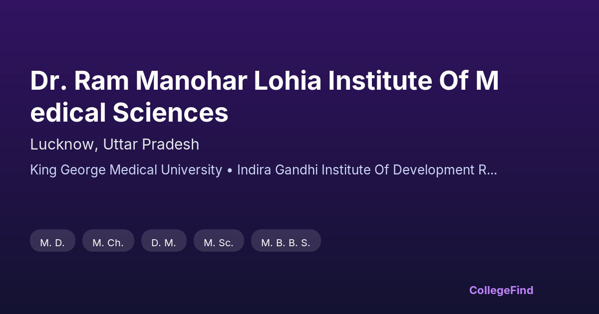 dr. ram manohar lohia institute of medical sciences