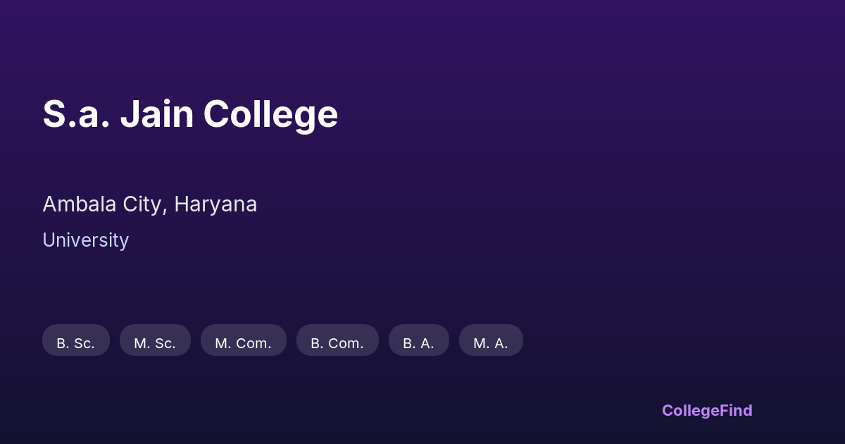 s.a. jain college