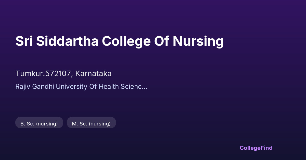 sri siddartha college of nursing