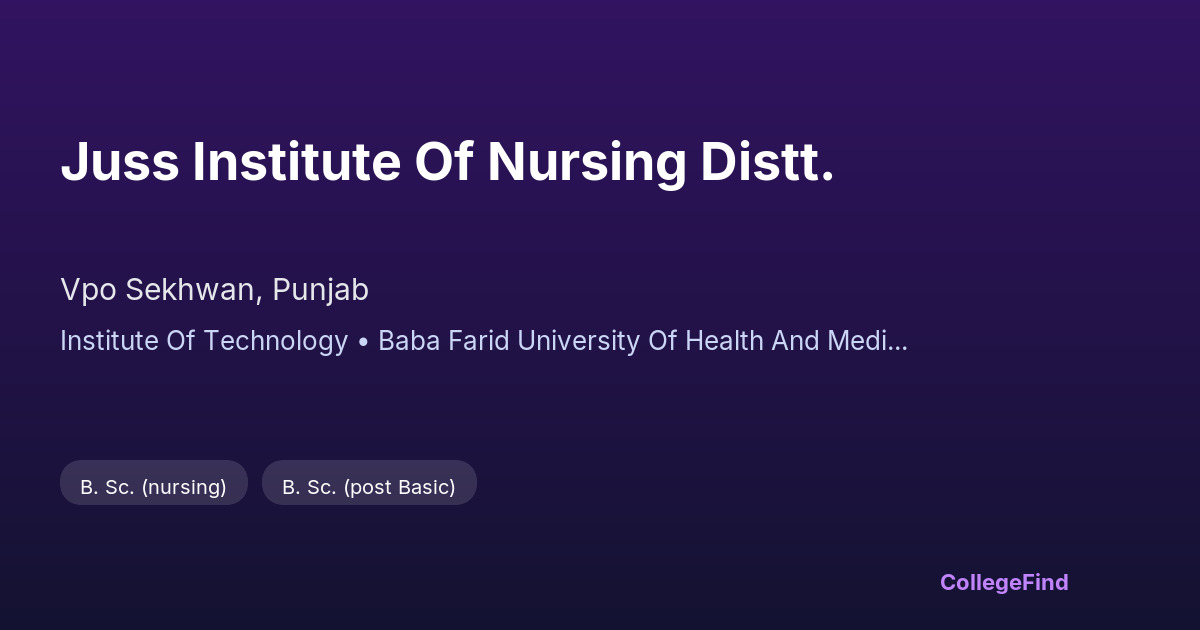 juss institute of nursing distt.