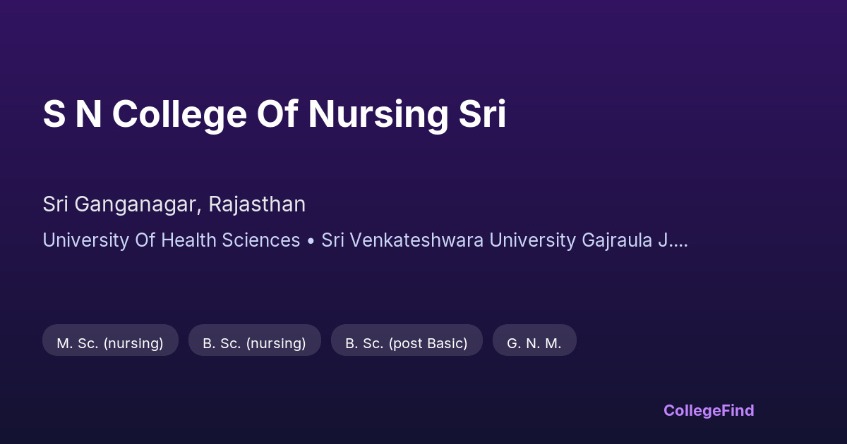 s n college of nursing sri