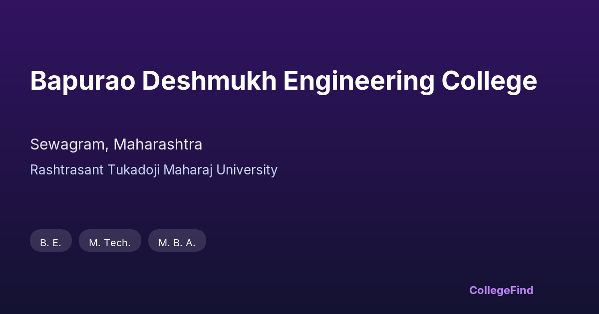 bapurao deshmukh engineering college