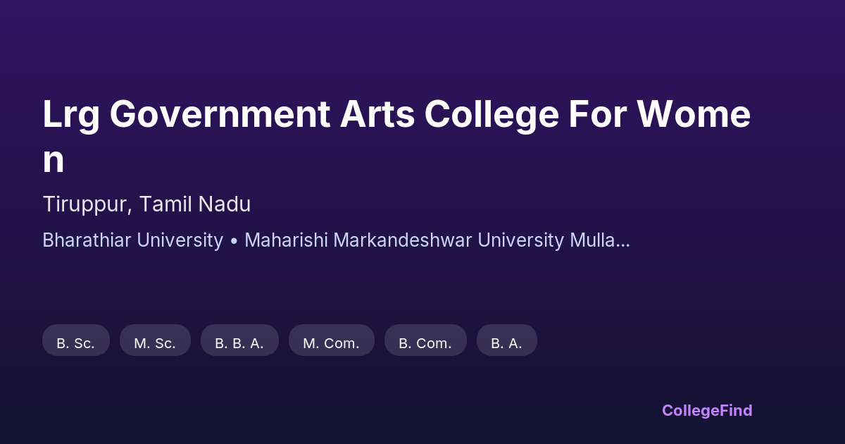 lrg government arts college for women