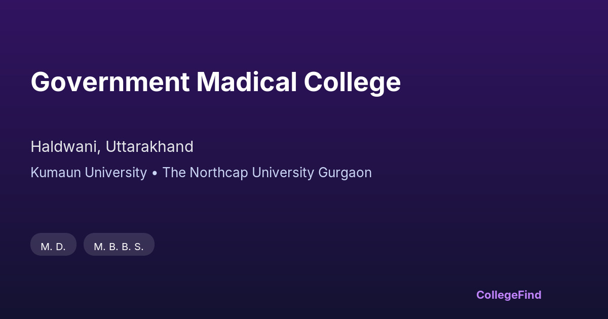 government madical college