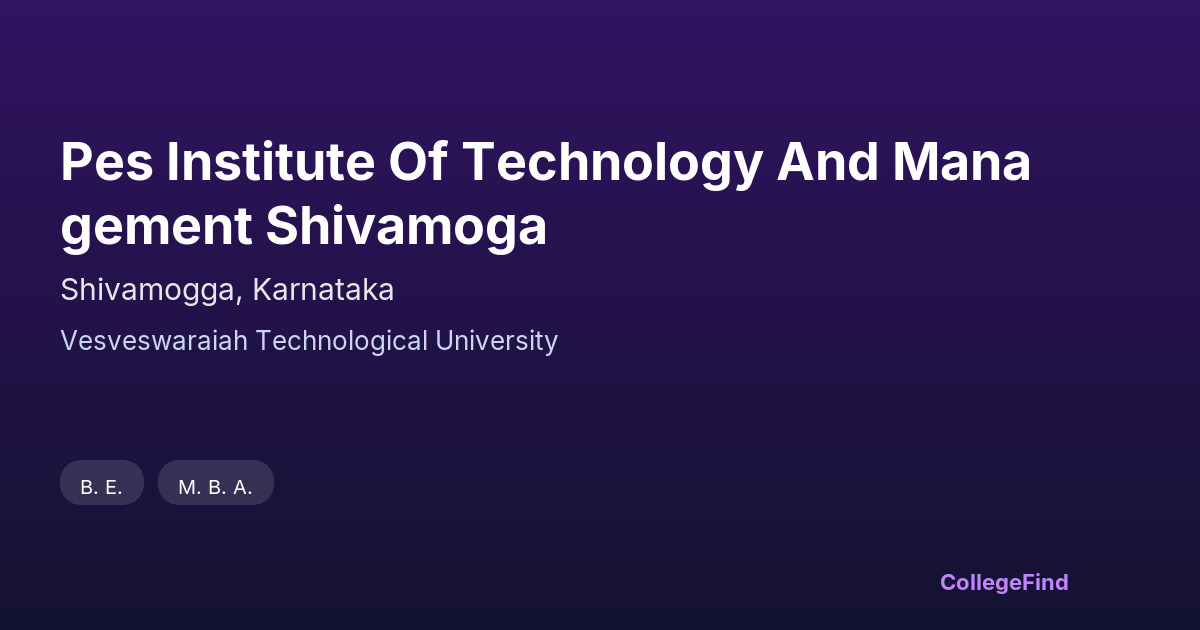 pes institute of technology and management shivamoga