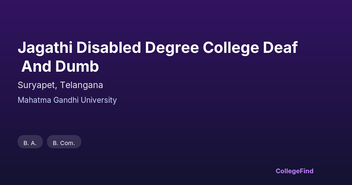 jagathi disabled degree college deaf and dumb