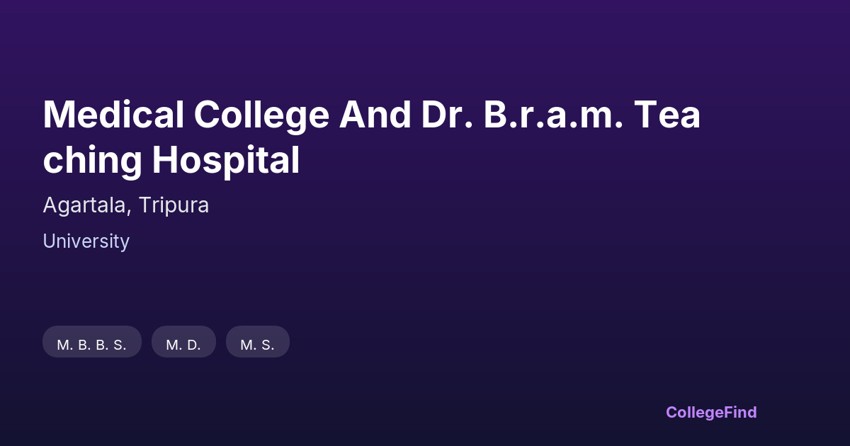 medical college and dr. b.r.a.m. teaching hospital