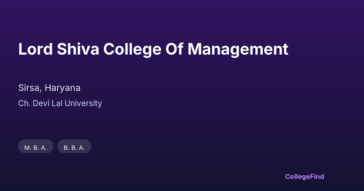 lord shiva college of management