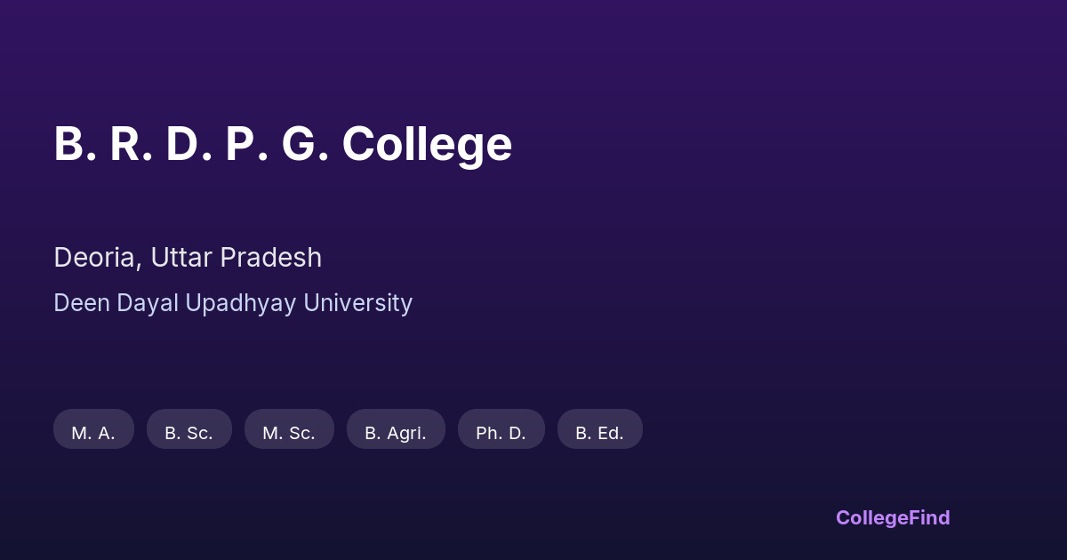 b. r. d. p. g. college