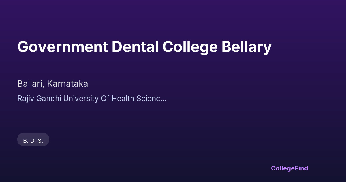 government dental college bellary
