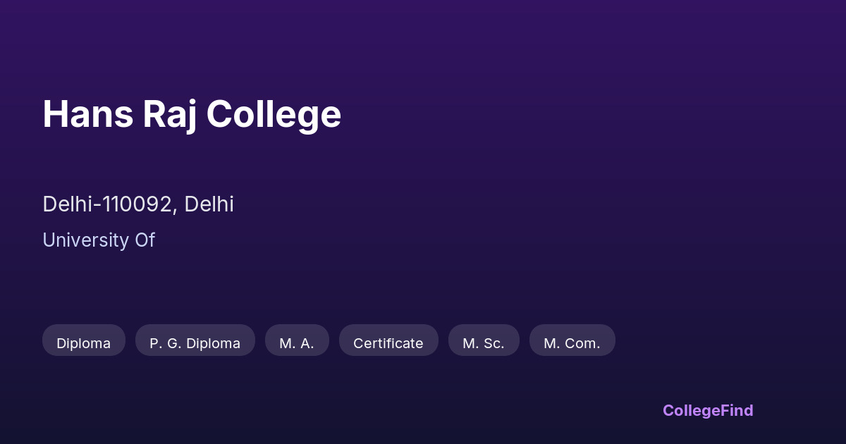 hans raj college