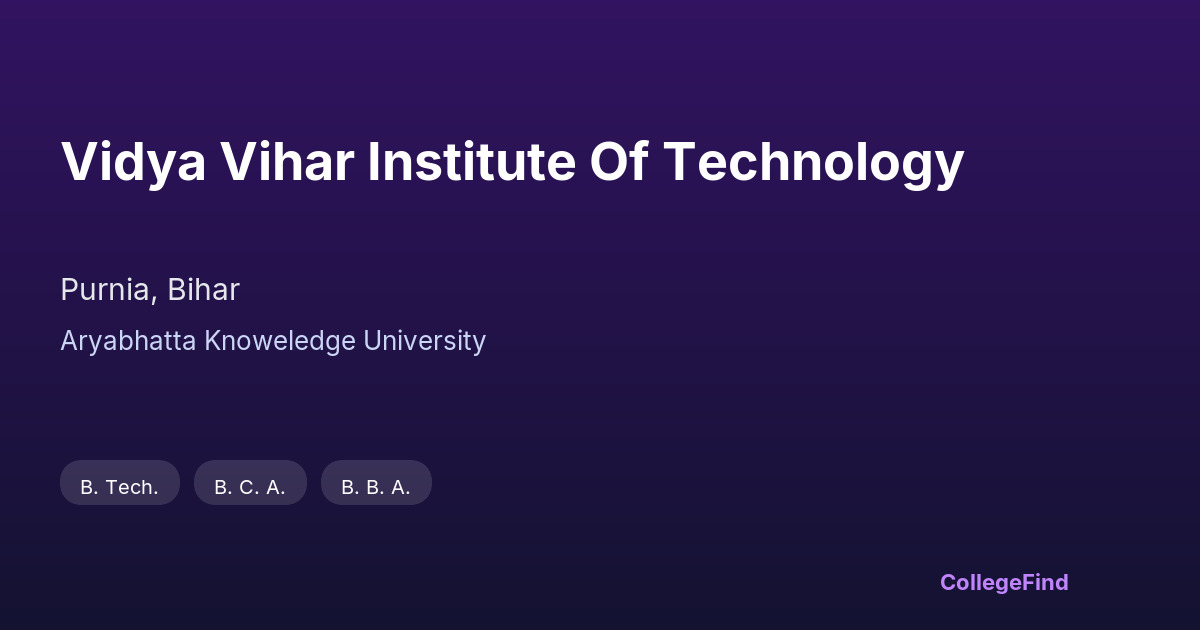 vidya vihar institute of technology