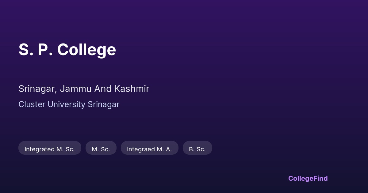 s. p. college