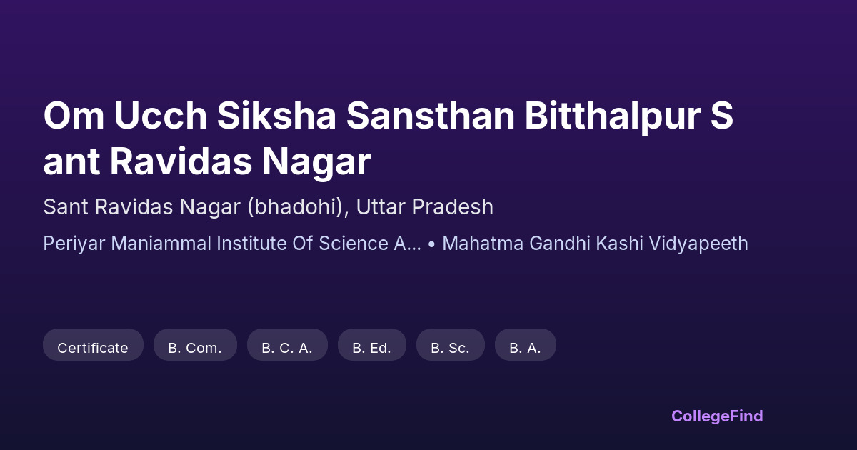 om ucch siksha sansthan bitthalpur sant ravidas nagar