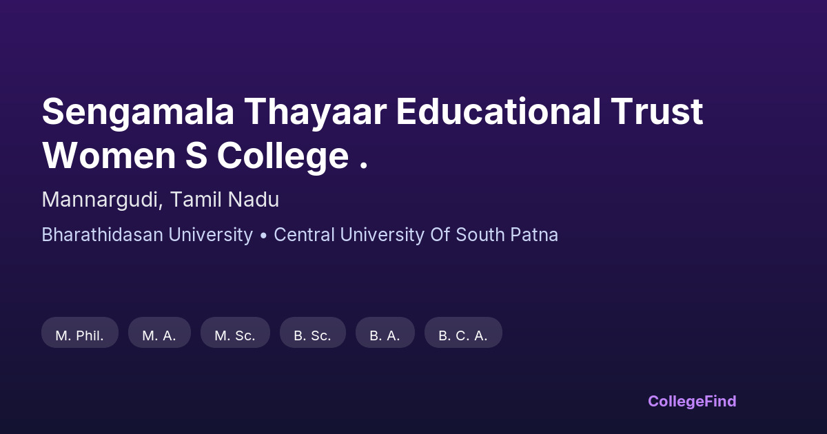 sengamala thayaar educational trust women s college .