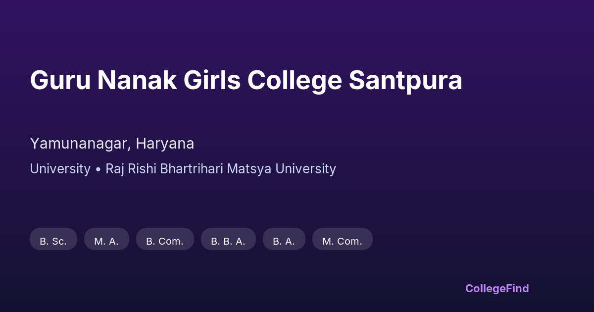 guru nanak girls college santpura
